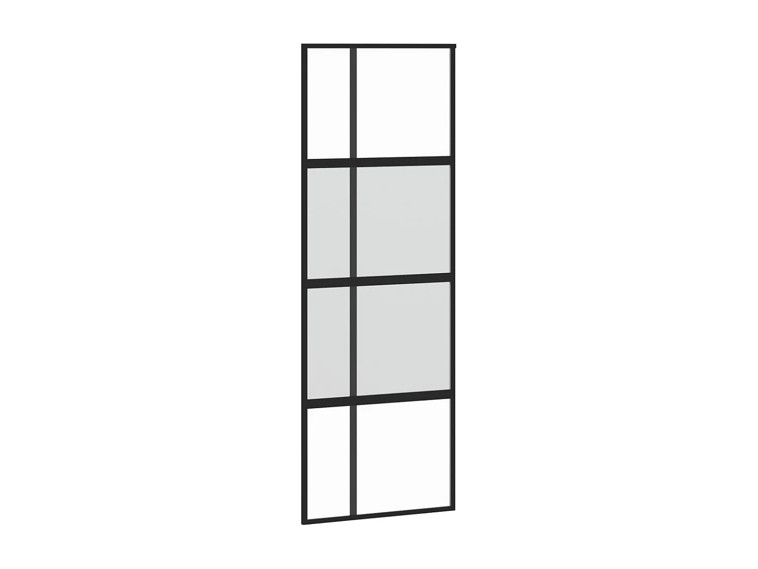 Porte coulissante noir 76x205 cm verre trempé aluminium