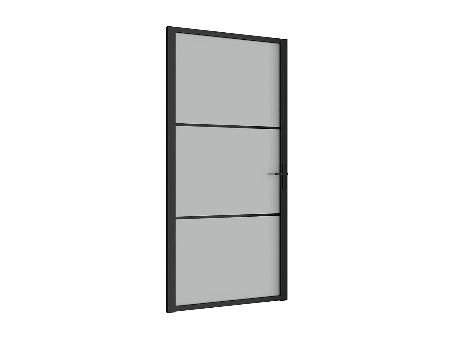 Porte intérieure 102,5x201,5 cm Noir Verre mat et aluminium
