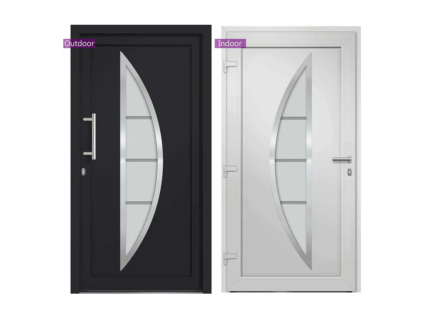 Porte d'entrée Anthracite 98x190 cm