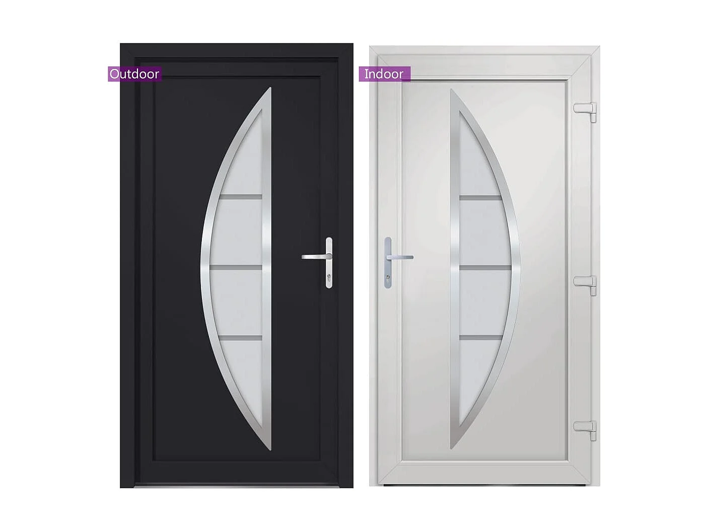 Porta de entrada antracite 98x190 cm PVC