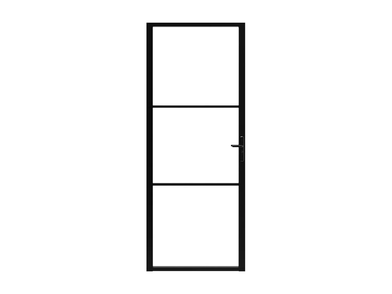 Innentür ESG-Glas und Aluminium 83x201,5 cm Schwarz