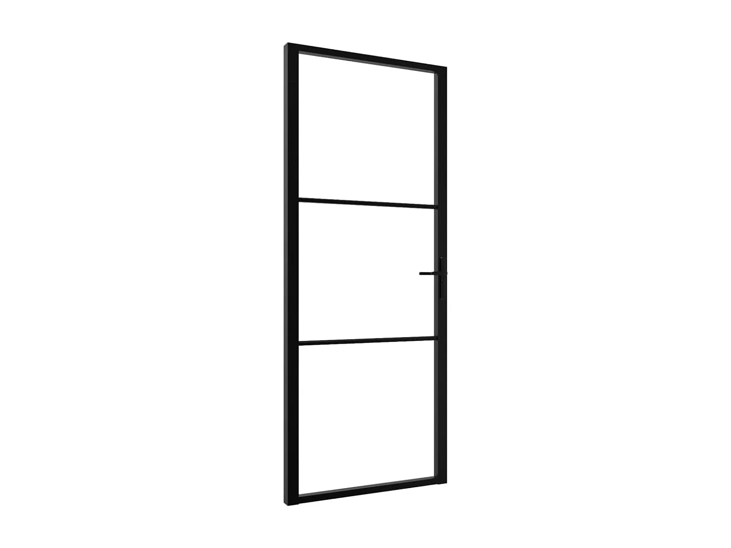 Binnendeur ESG glas en aluminium 83x201,5 cm Zwart