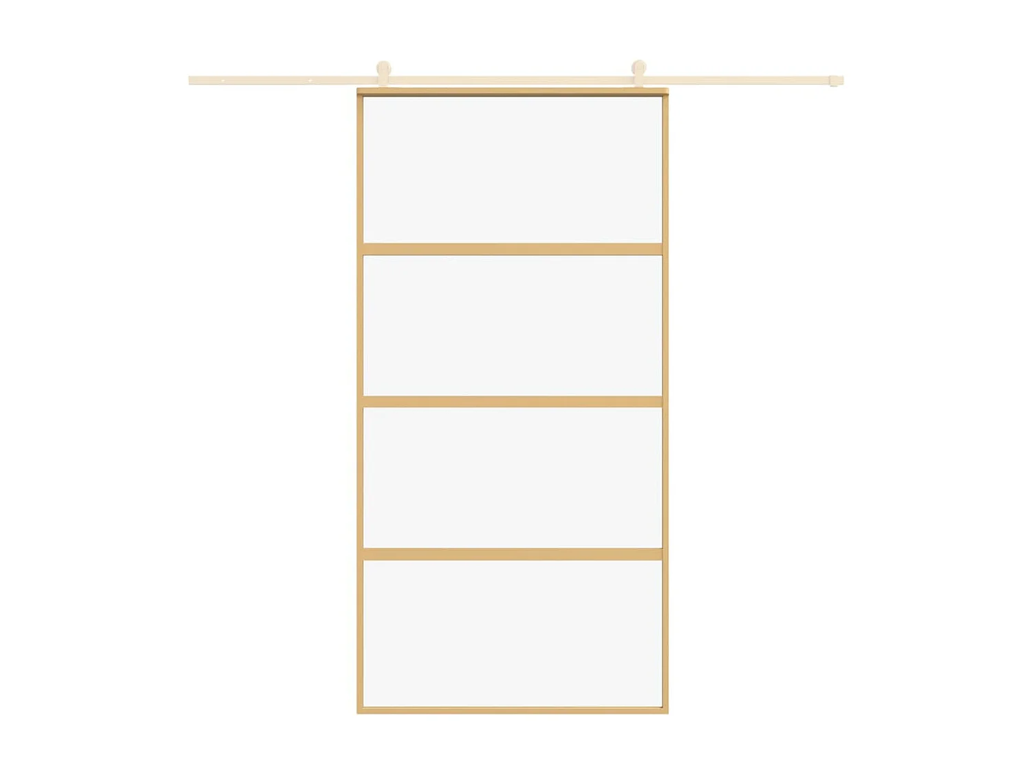 Porte coulissante doré 102,5x205cm verre ESG clair et aluminium
