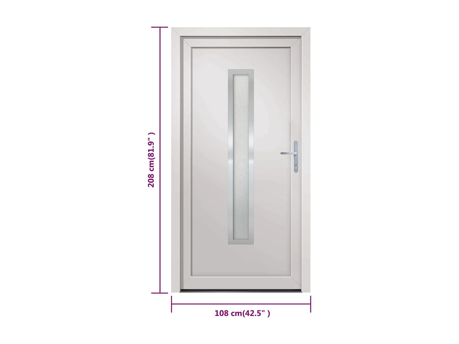 Porta d'ingresso PVC Bianco 108x208 cm
