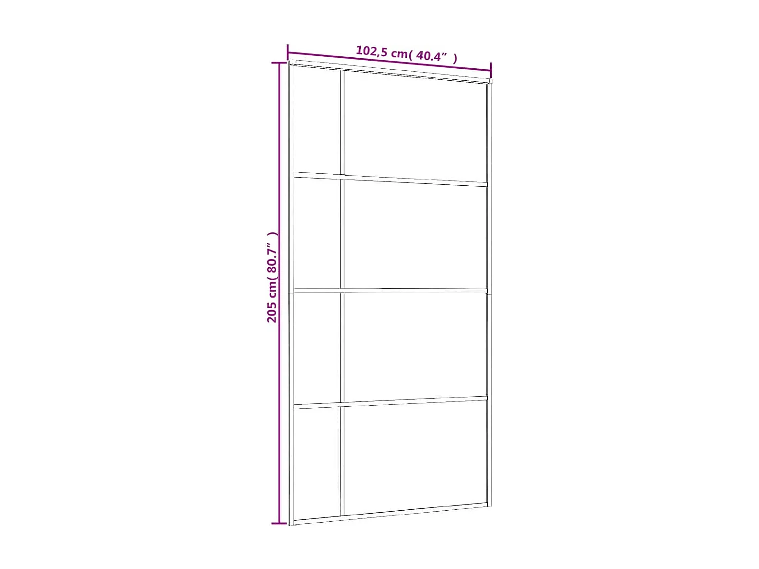 Porte coulissante Verre ESG dépoli aluminium 102,5x205 cm Blanc