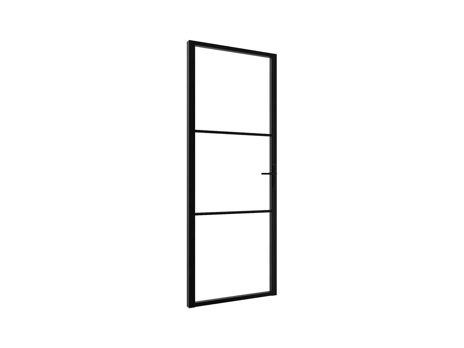 Innentür ESG-Glas und Aluminium 76x201,5 cm Schwarz