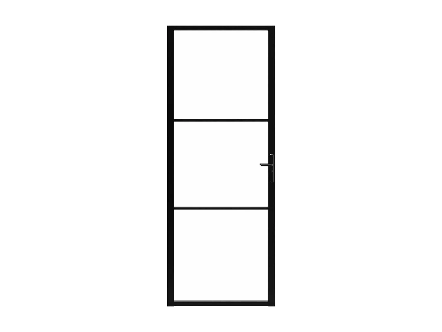 Porte intérieure Verre ESG et aluminium 76x201,5 cm Noir