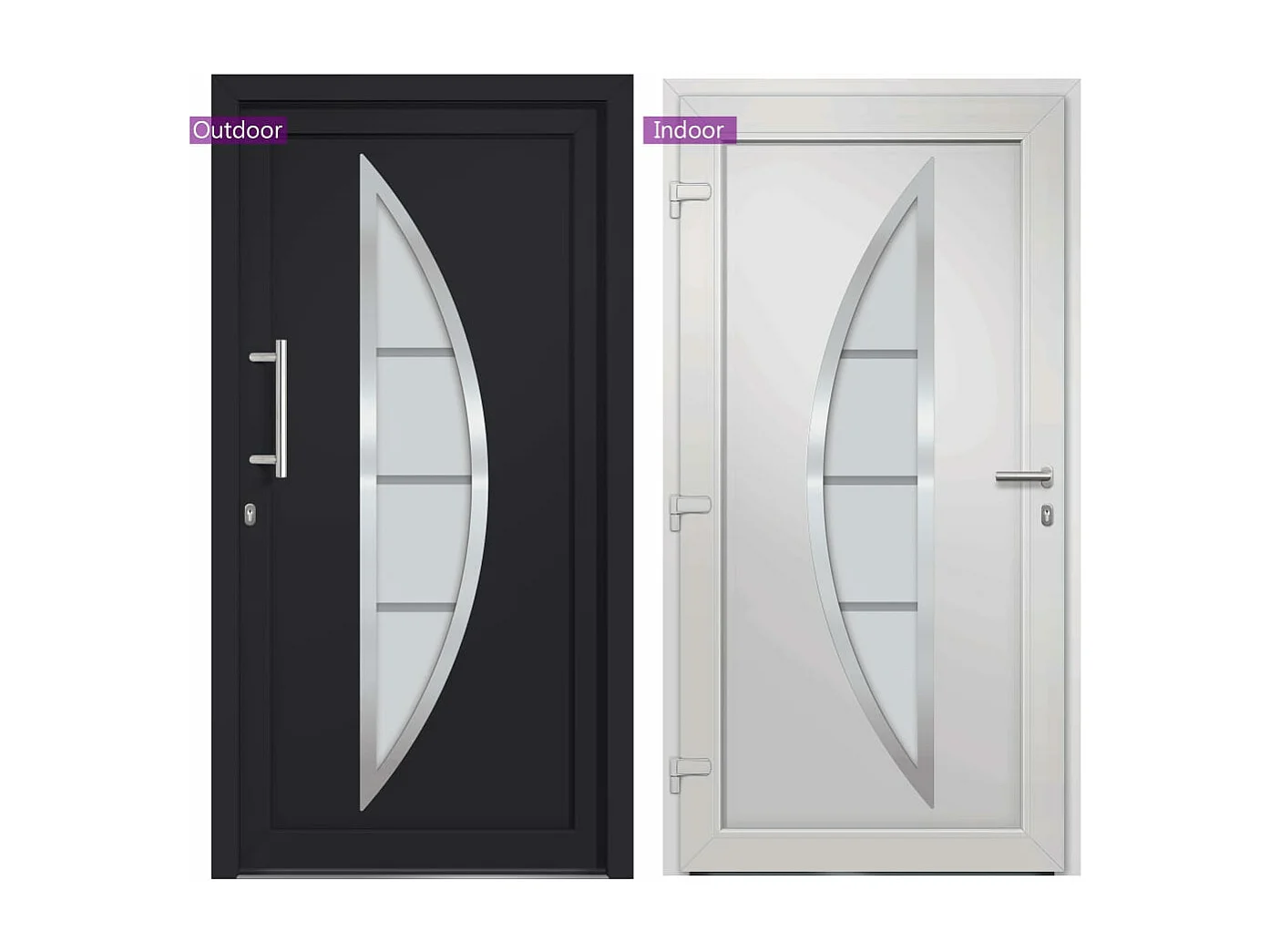 Porte d'entrée Anthracite 108x208 cm