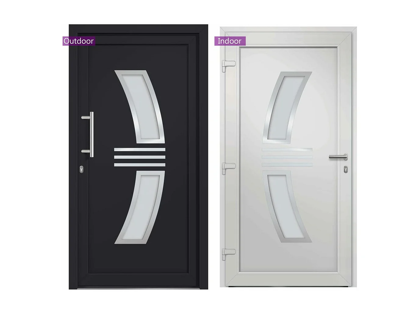 Porte d'entrée Anthracite 98x208 cm