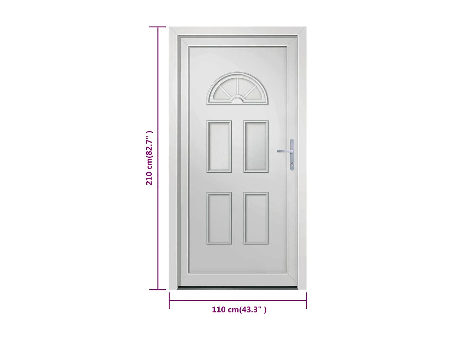 Porta d'ingresso bianca 110x210 cm PVC