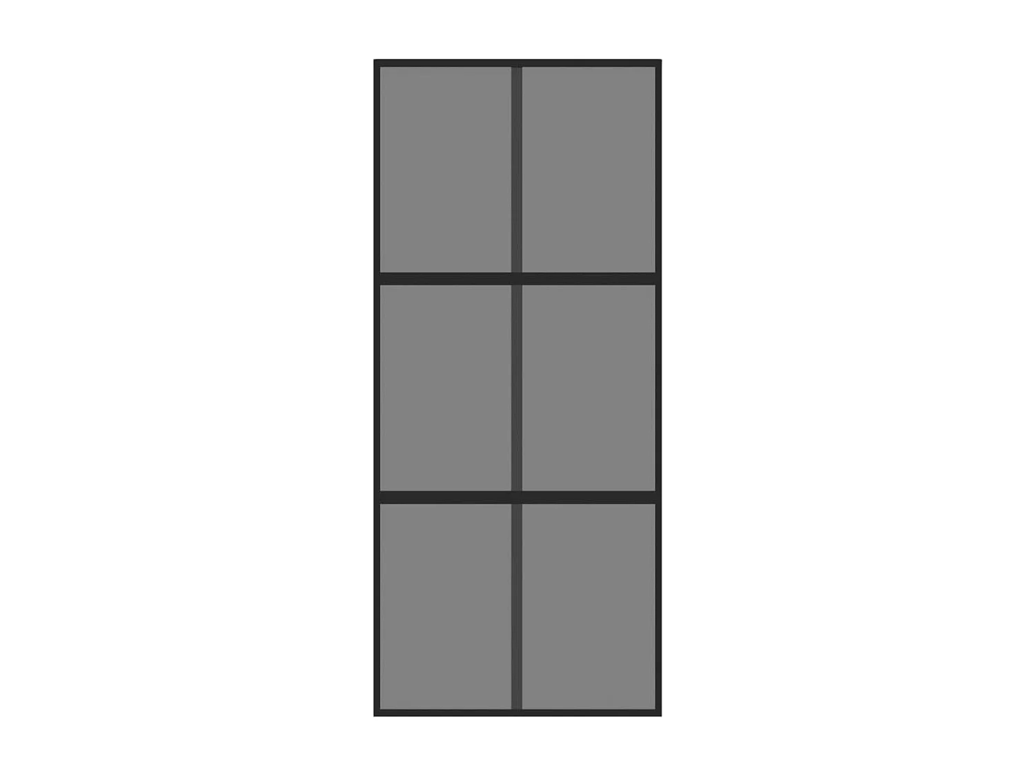 Schwarze Schiebetür 90x205 cm aus gehärtetem Aluminiumglas