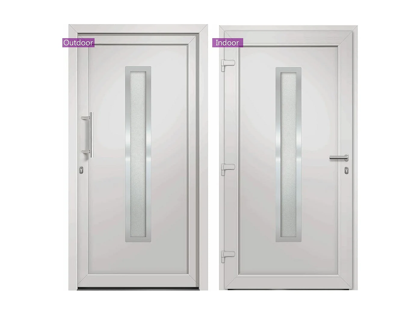 Porte d'entrée Blanc 108x208 cm