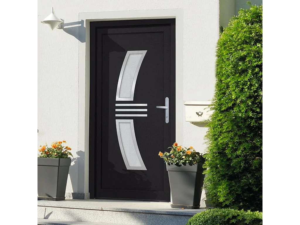 Antraciet toegangsdeur 108x208 cm PVC