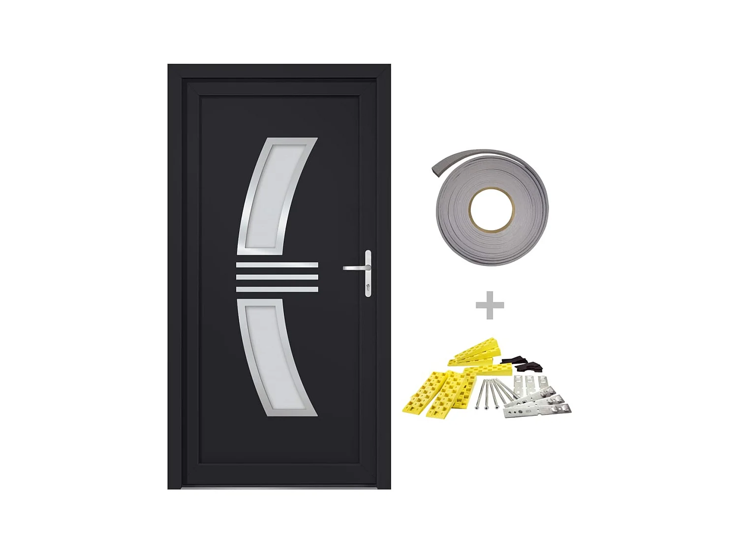 Antraciet toegangsdeur 108x208 cm PVC