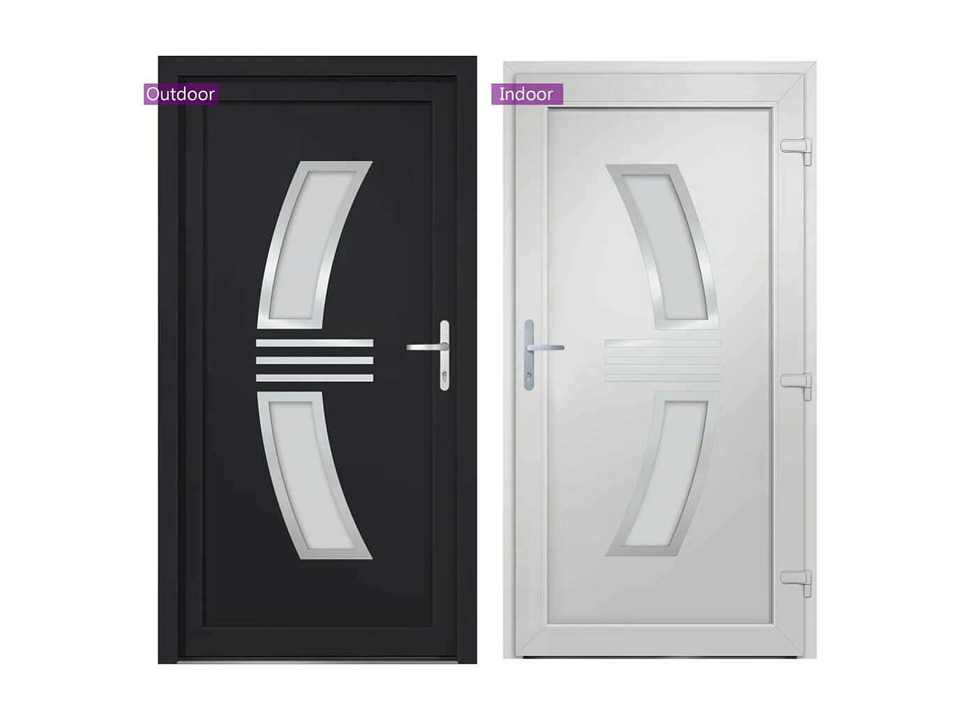 Porte d'entrée anthracite 108x208 cm PVC