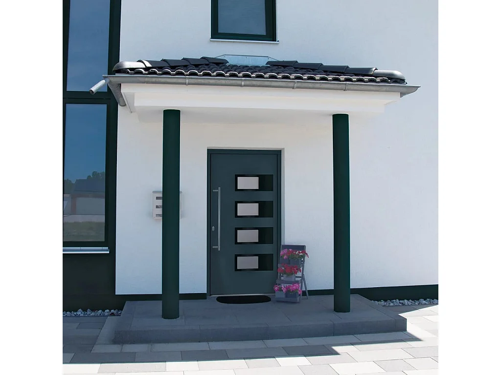 Antraciet toegangsdeur 100x210 cm Aluminium en PVC