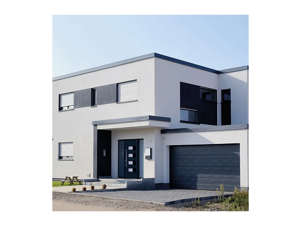 Antraciet toegangsdeur 100x210 cm Aluminium en PVC