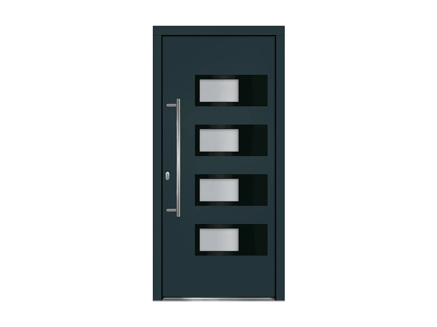 Porte d'entrée Anthracite 100x210 cm Aluminium et PVC