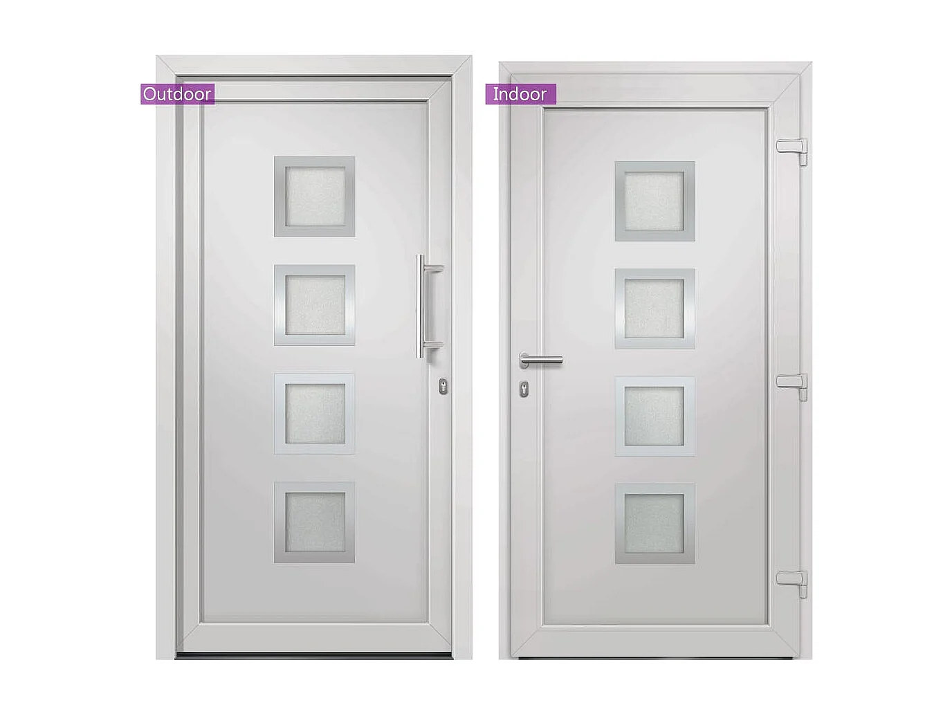 Porte d'entrée Blanc 98x208 cm