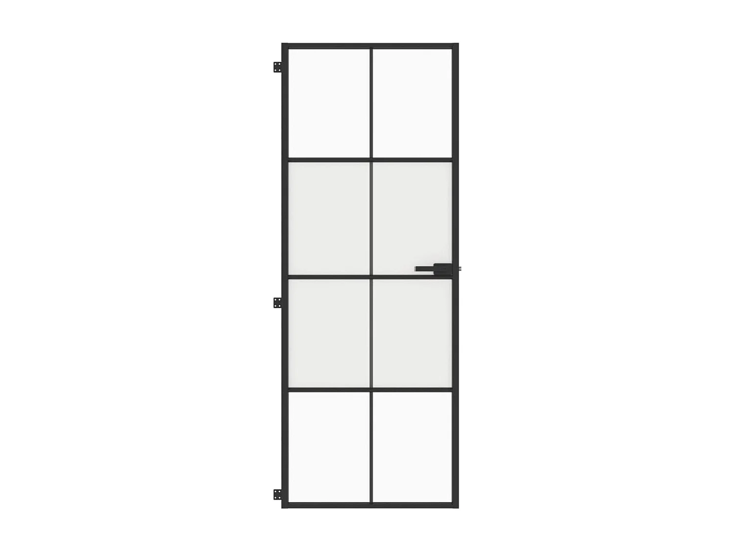 Porte intérieure mince noir 76x201,5 cm verre trempé aluminium