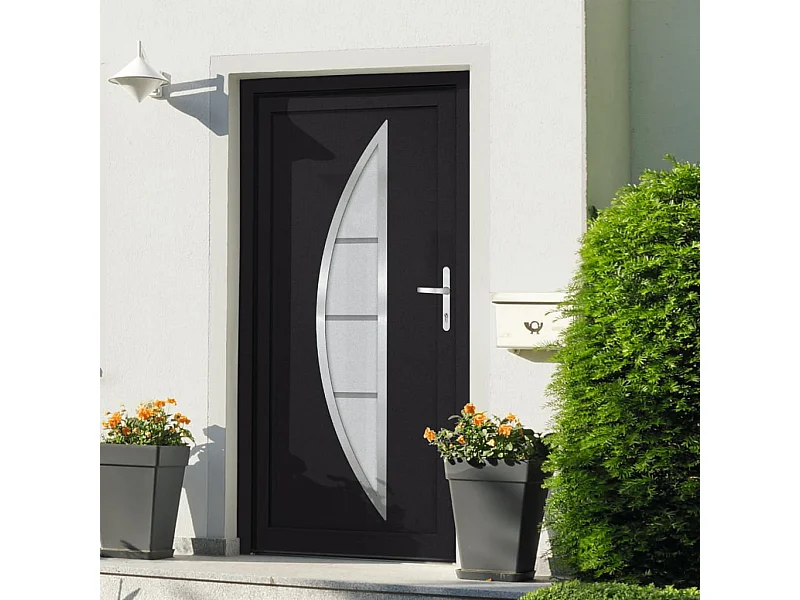 Porte d'entrée anthracite 108x208 cm PVC