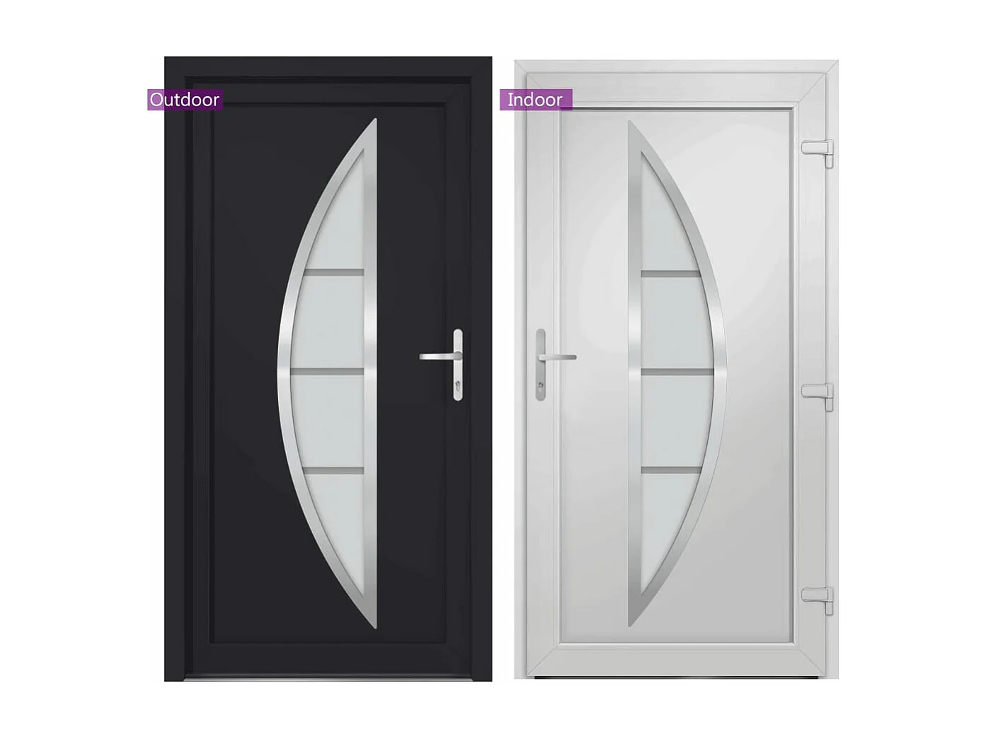Porte d'entrée anthracite 108x208 cm PVC