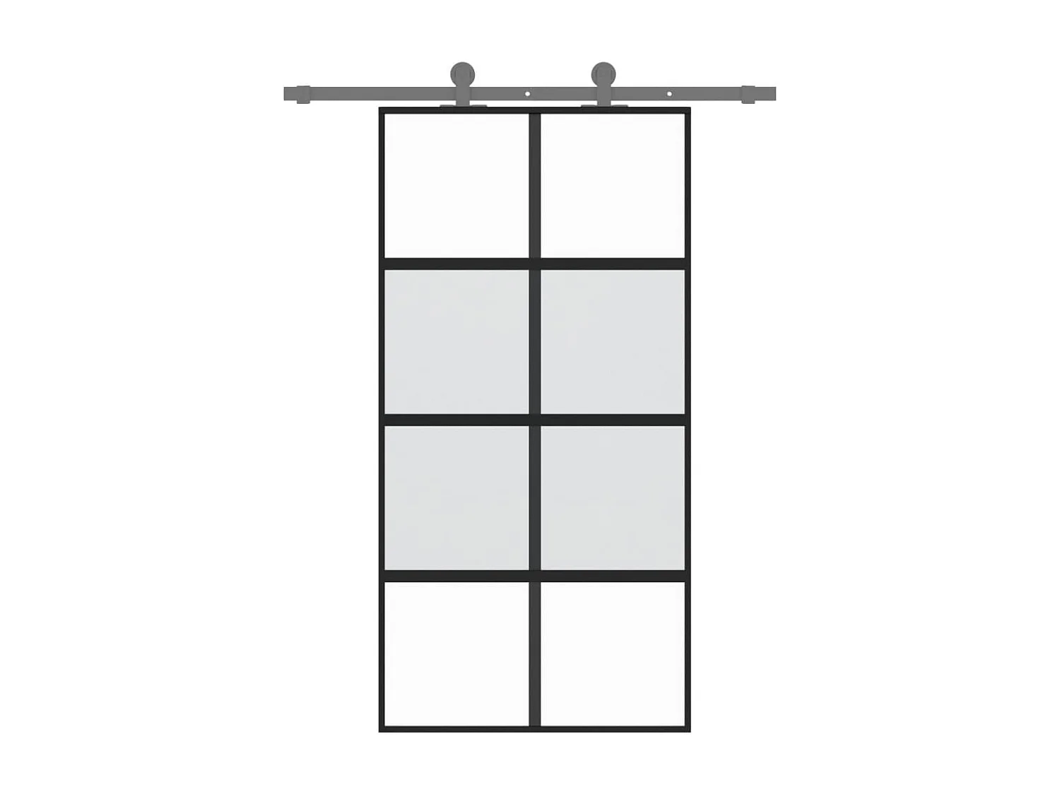 Porta scorrevole nera 102,5x205 cm vetro temperato alluminio