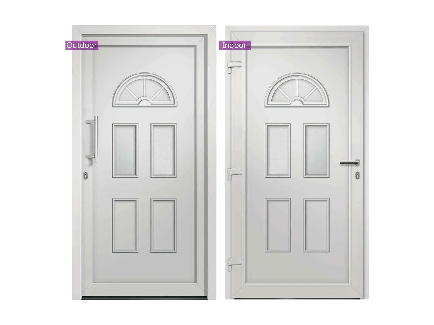 Porte d'entrée Blanc 88x208 cm