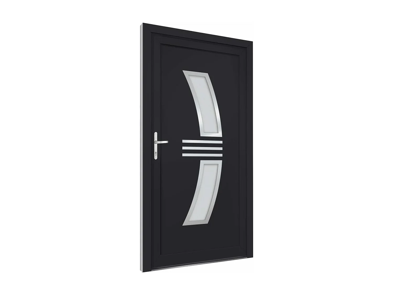 Porta d'ingresso antracite 108x200 cm PVC