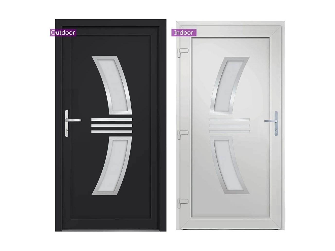 Porta d'ingresso antracite 108x200 cm PVC