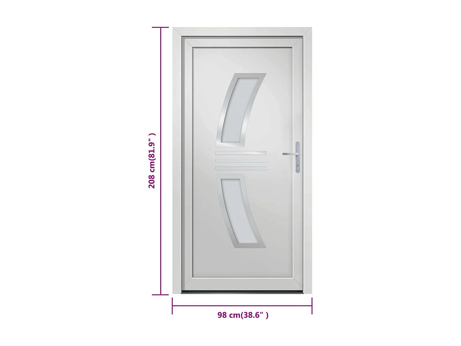 Porta d'ingresso in PVC bianco 98x208 cm