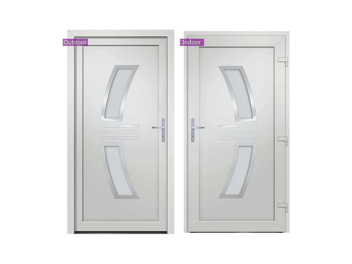 Porta d'ingresso in PVC bianco 98x208 cm