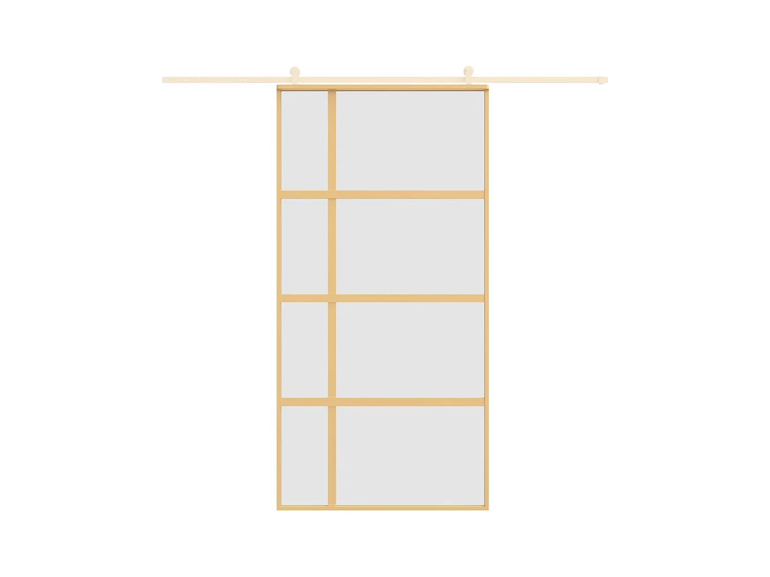 Goldene Schiebetür 102,5 x 205 cm, satiniertes ESG-Glasaluminium