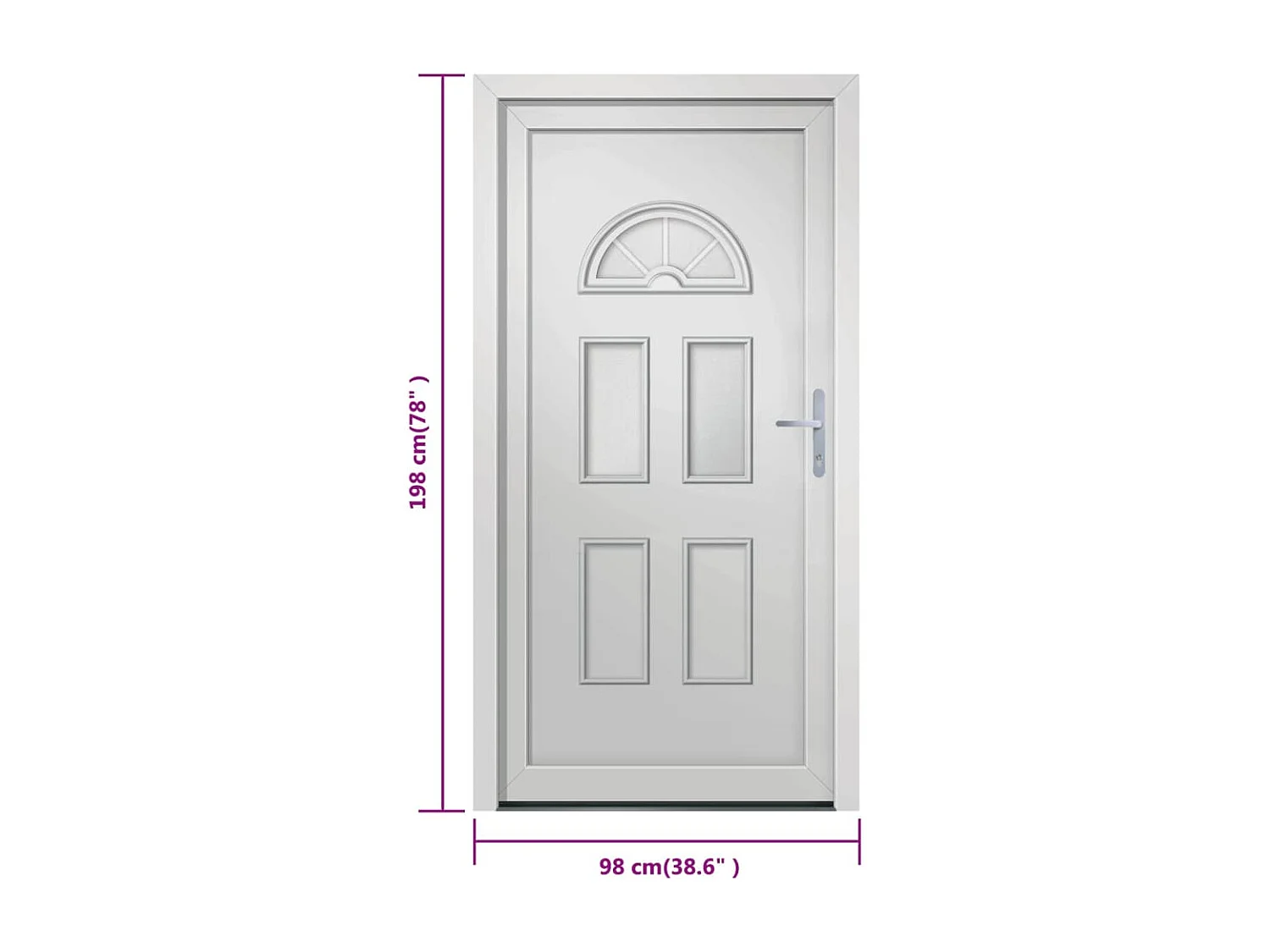 Porta d'ingresso bianca 98x198 cm PVC