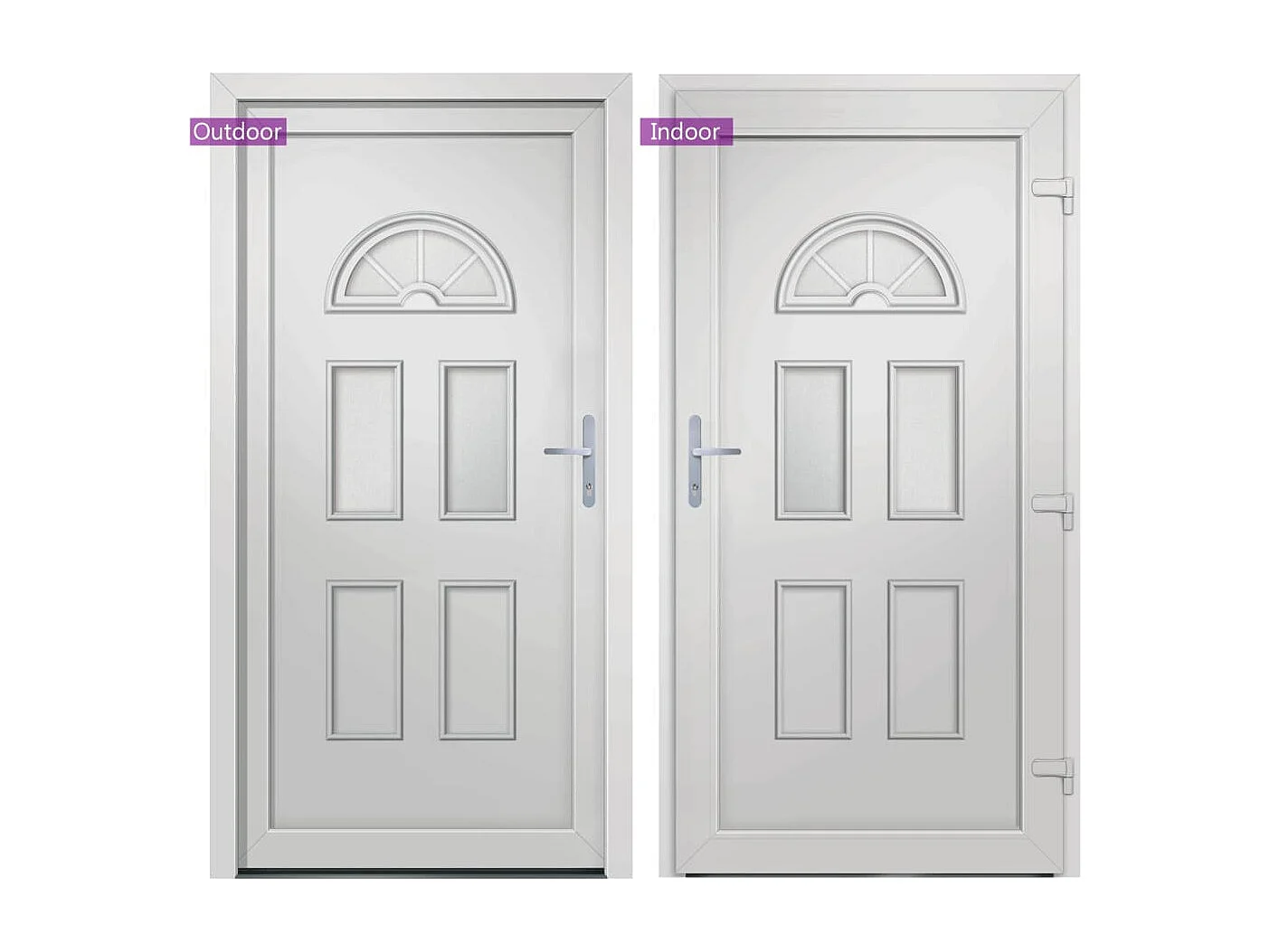 Porte d'entrée blanc 98x198 cm PVC