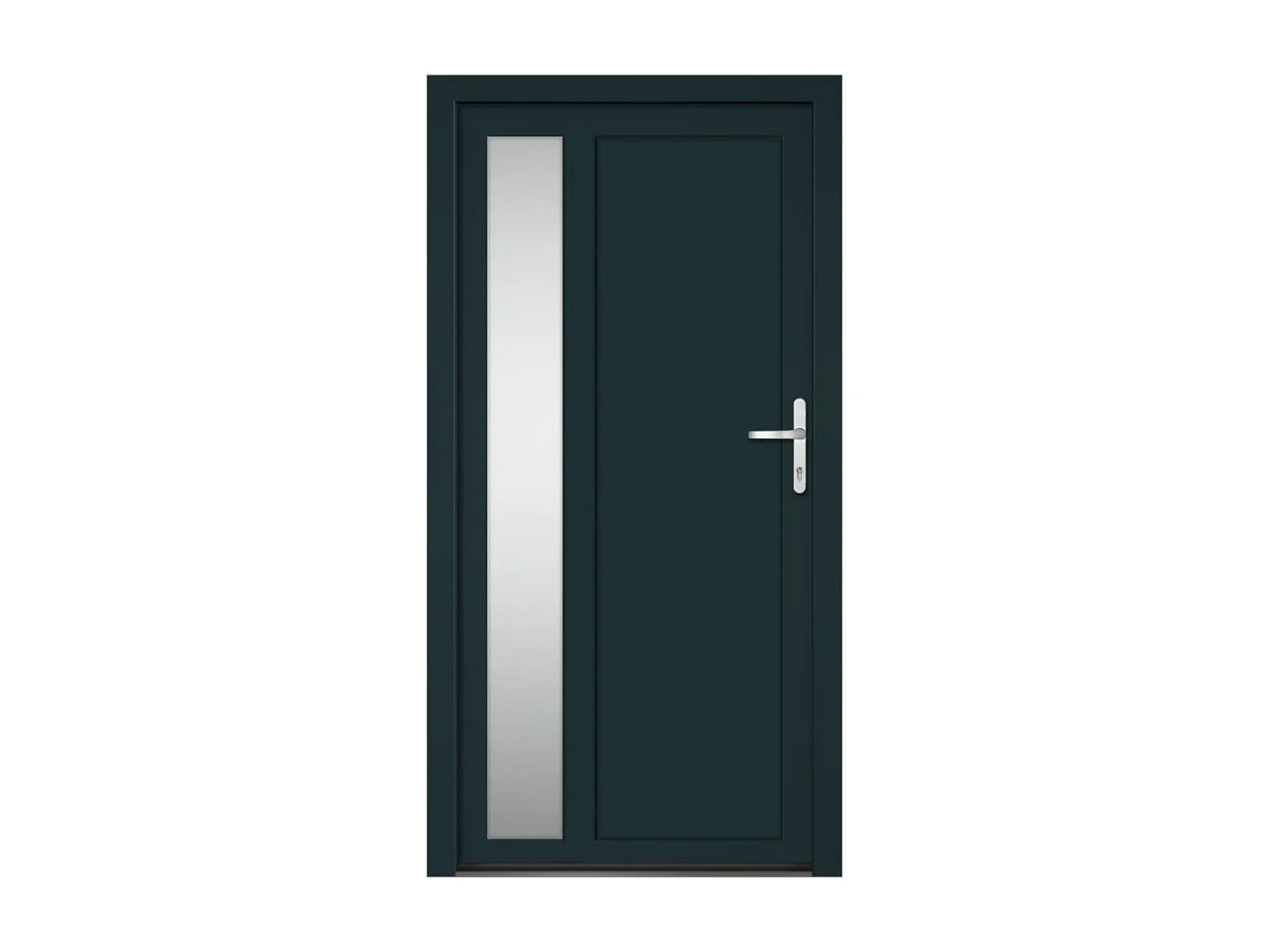 Porte d'entrée anthracite 108x208 cm PVC