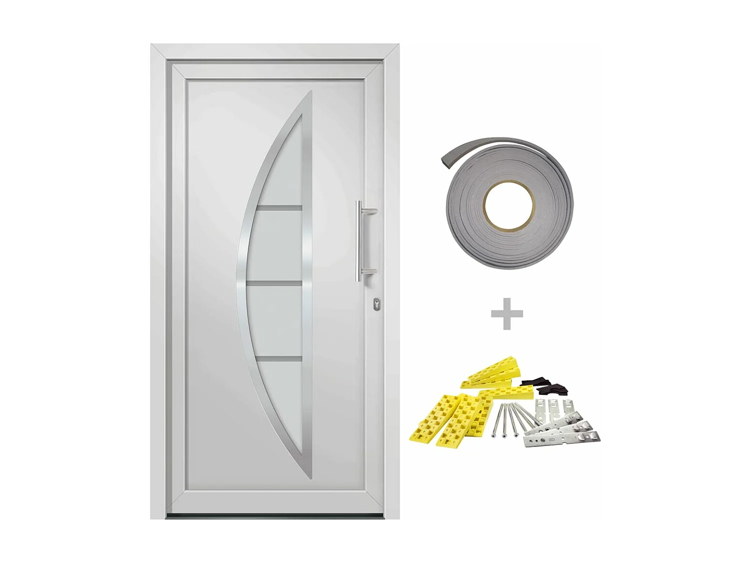 Porte d'entrée Blanc 98x208 cm