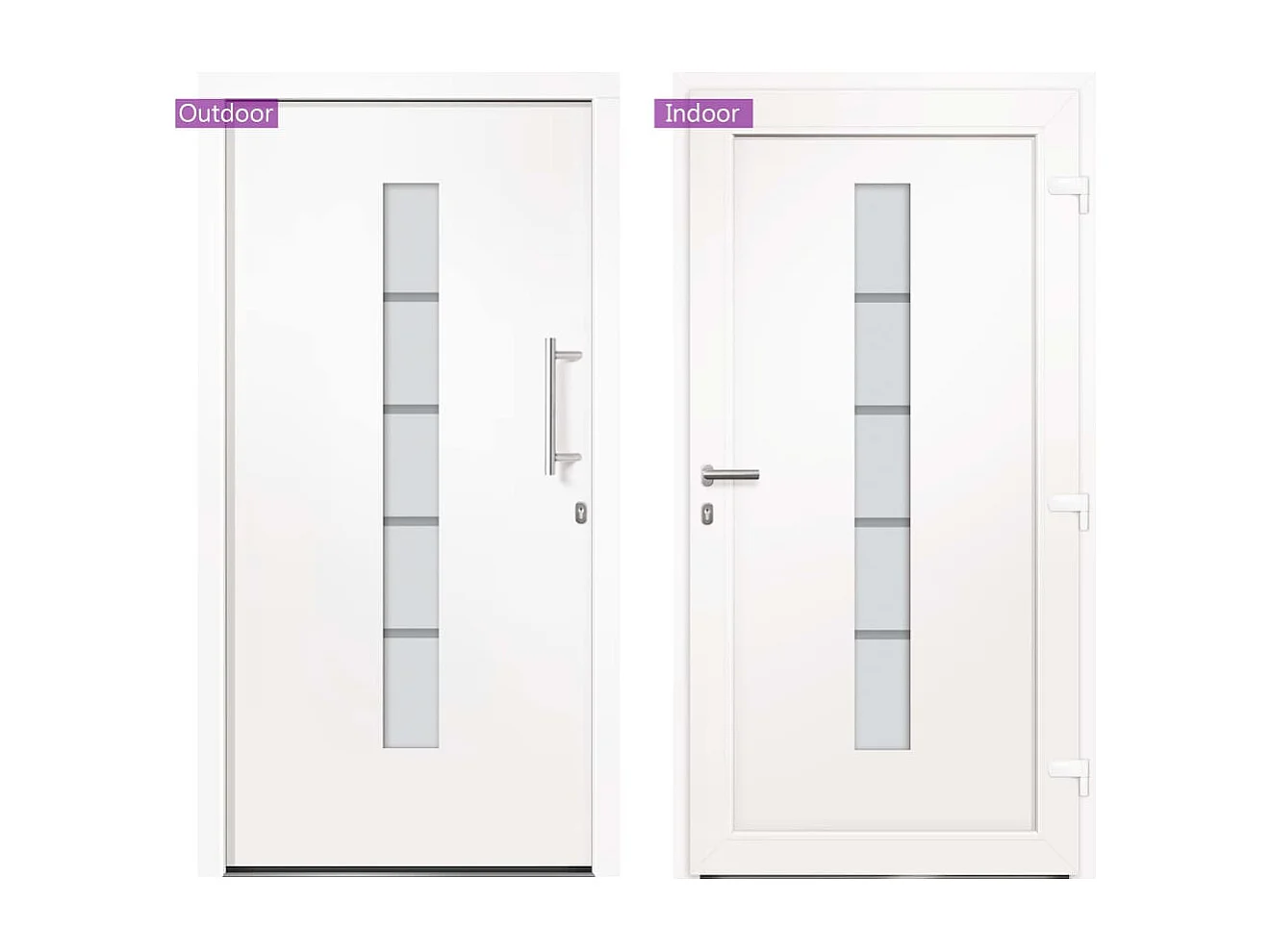 Porta d'ingresso Alluminio e PVC Bianca 100x210 cm