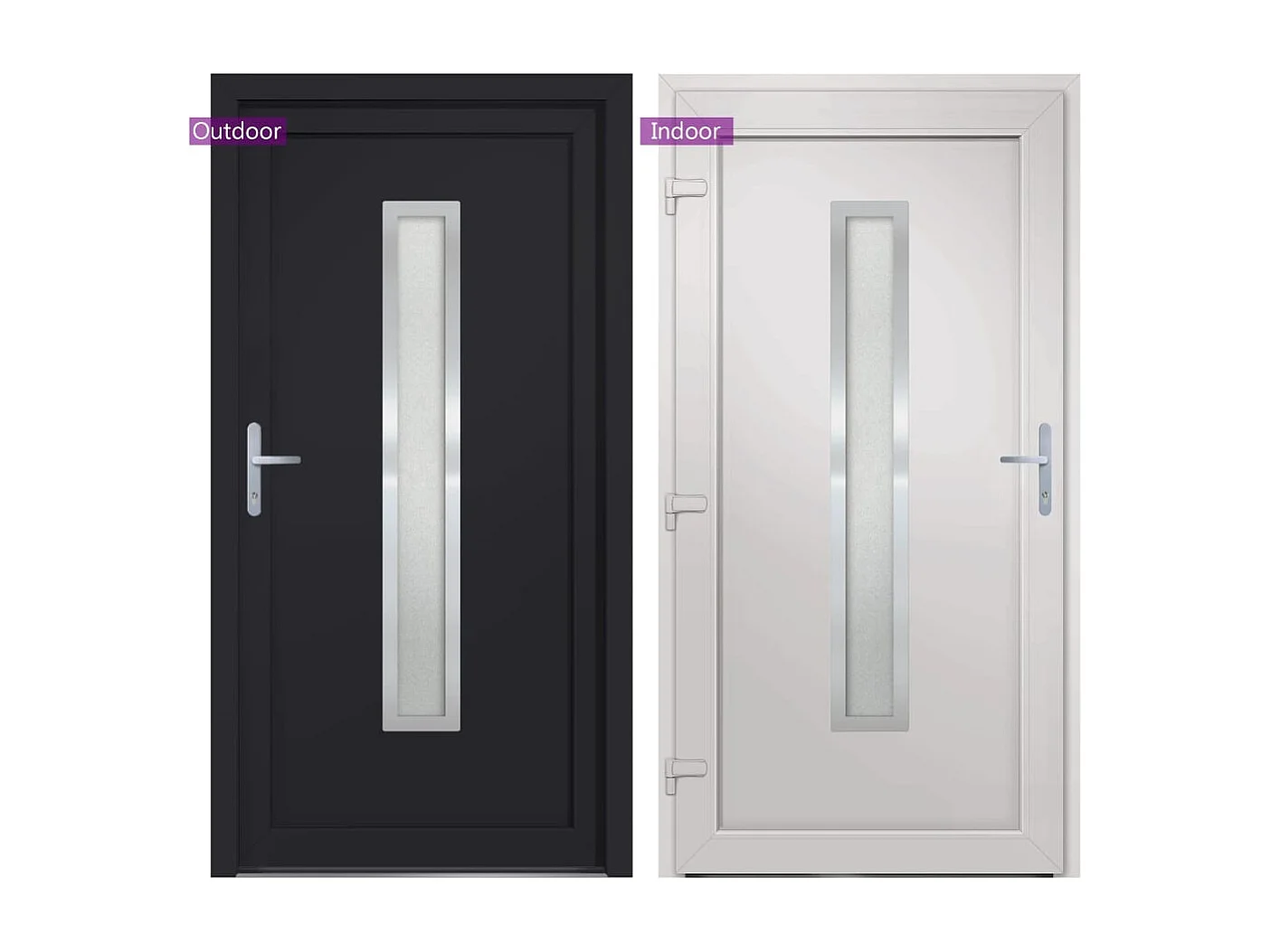 Porta de entrada antracite 88x200 cm PVC