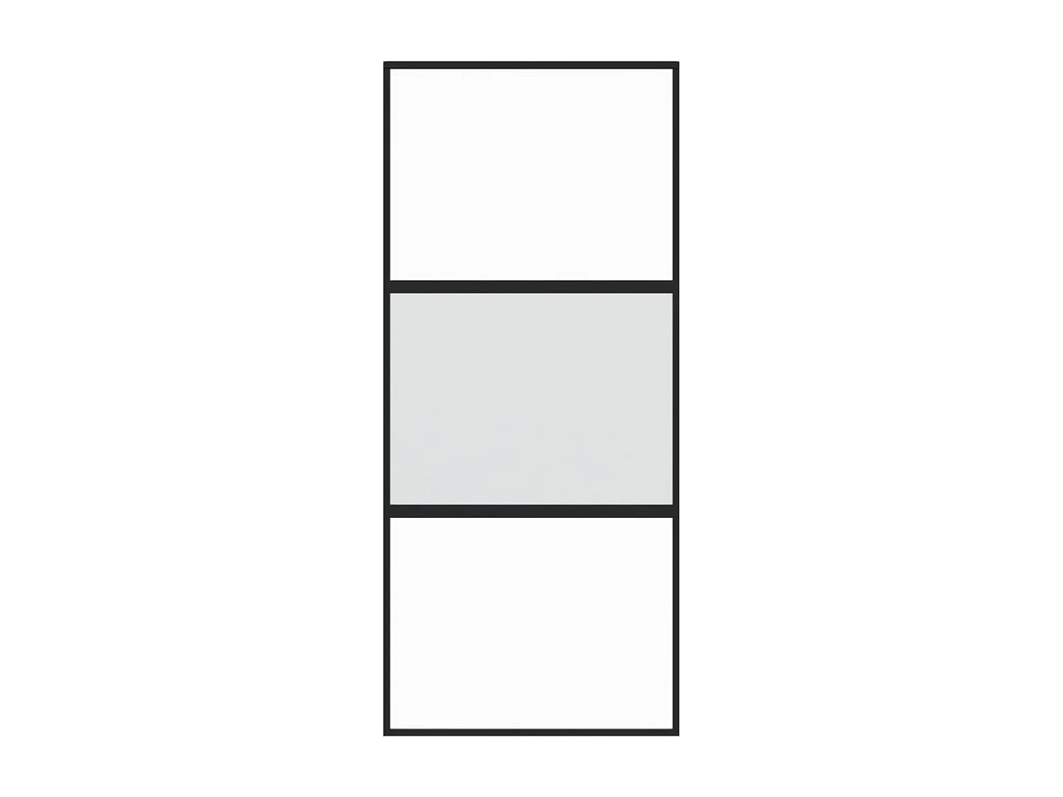 Puerta corredera negra 90x205 cm cristal templado aluminio