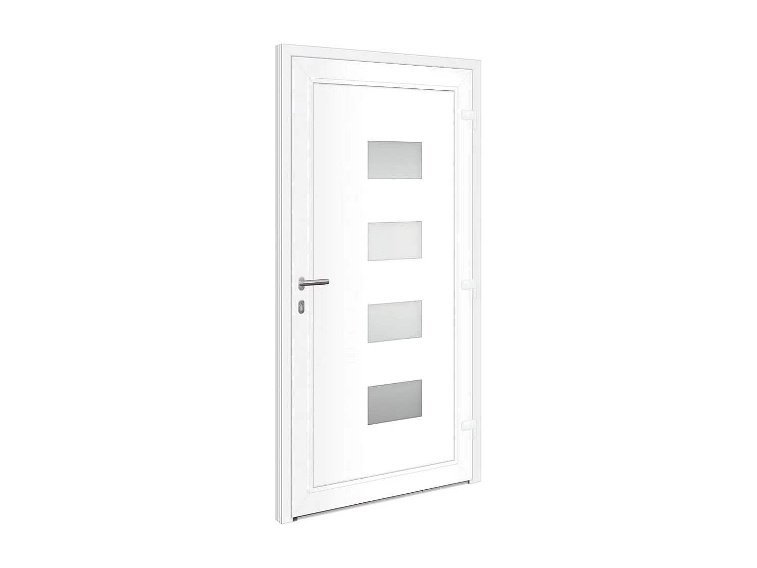 Porte d'entrée Blanc 110x210 cm Aluminium et PVC