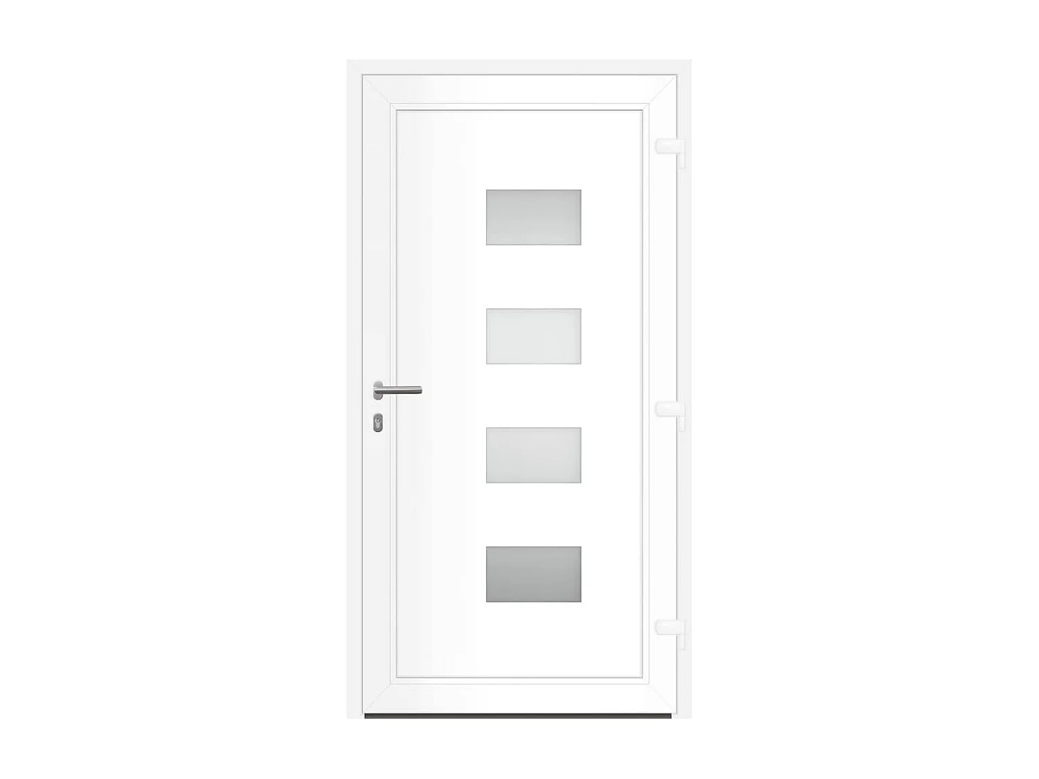 Porte d'entrée Blanc 110x210 cm Aluminium et PVC