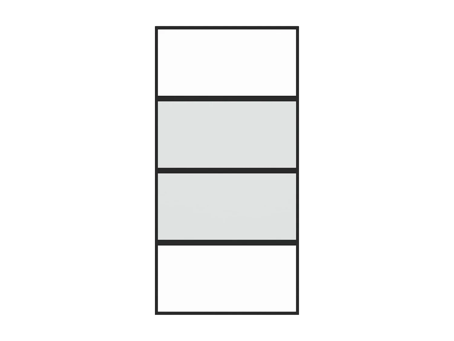 Schwarze Schiebetür 102,5 x 205 cm aus gehärtetem Aluminiumglas