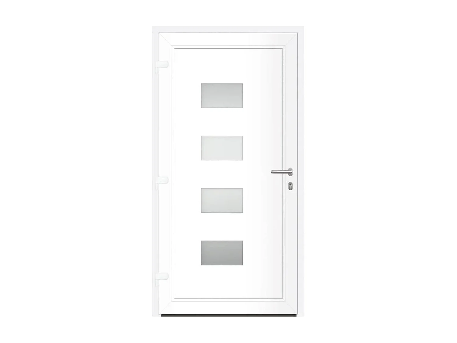 Porte d'entrée Blanc 100x200 cm Aluminium et PVC