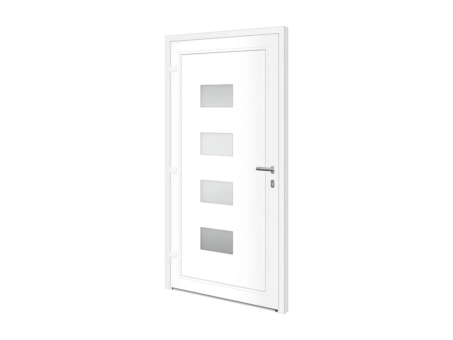 Porte d'entrée Blanc 100x200 cm Aluminium et PVC