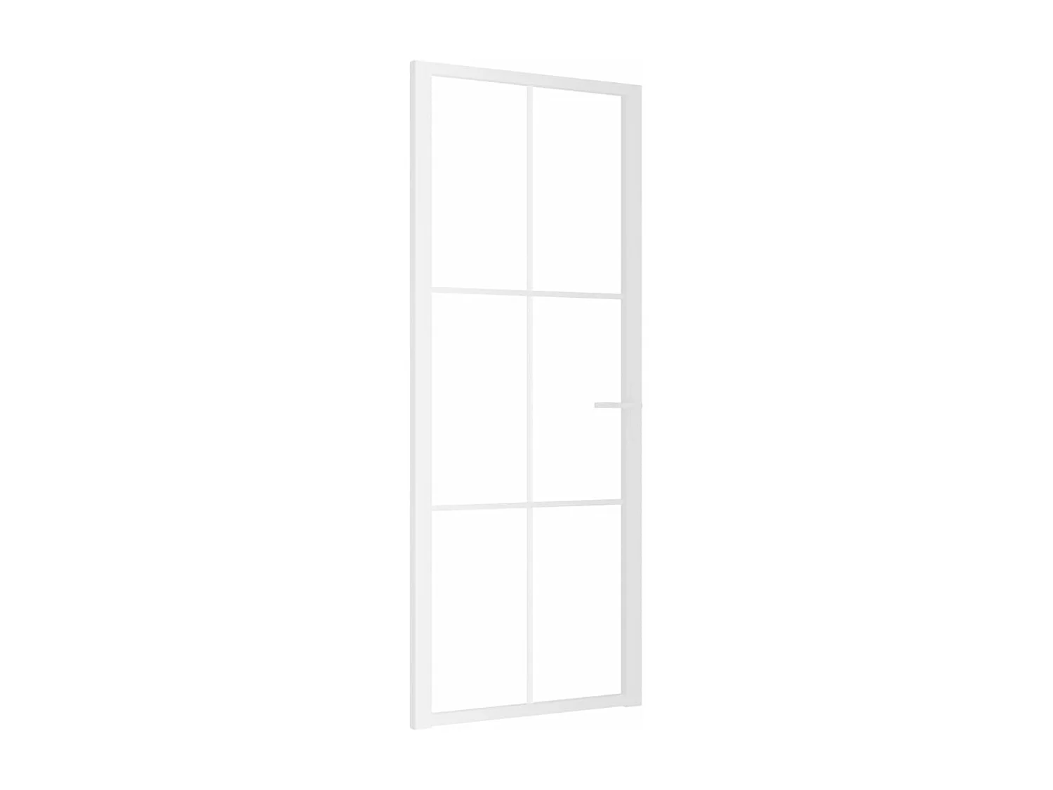 Innentür 83x201,5 cm Weißes ESG-Glas und Aluminium