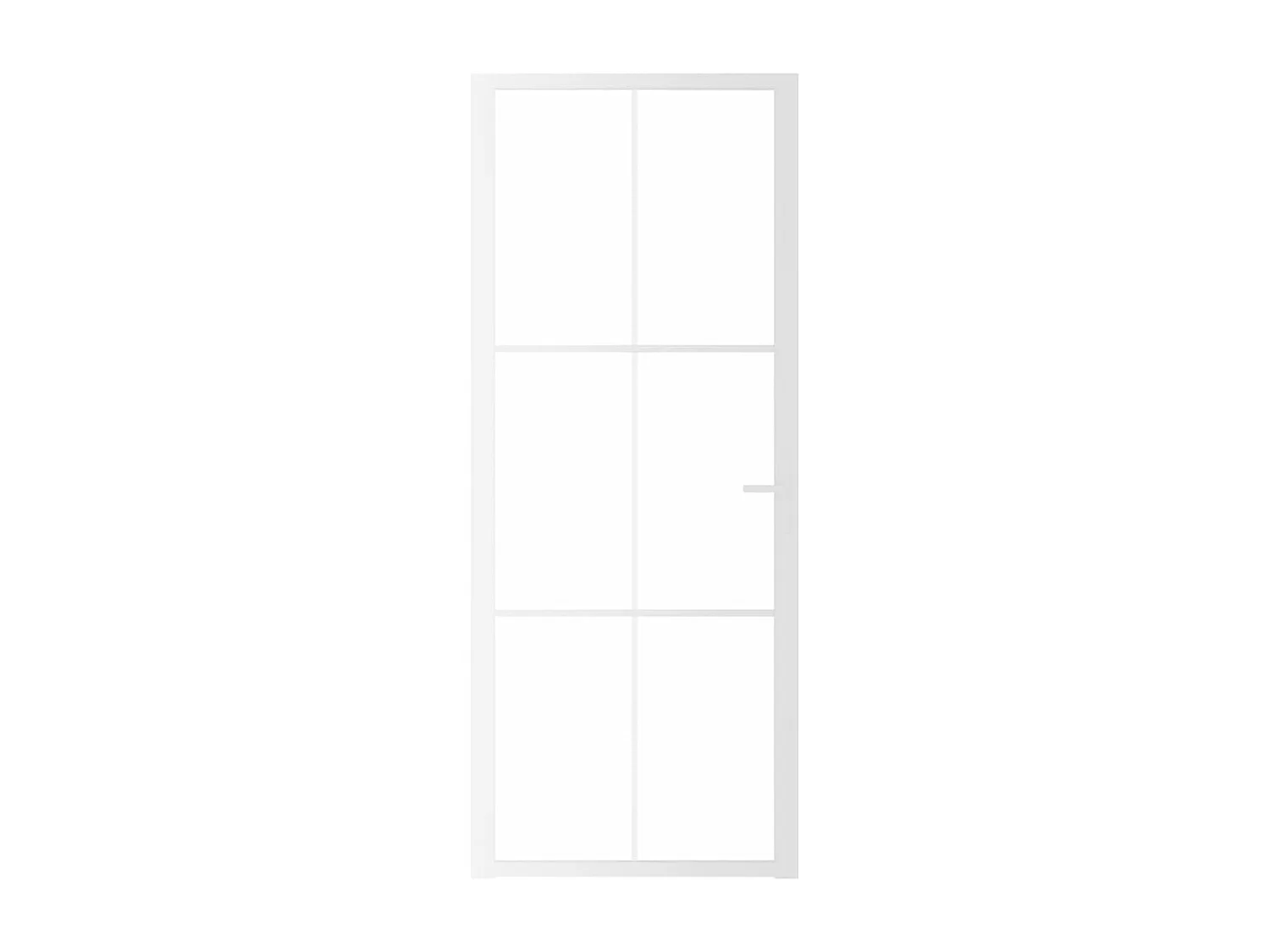 Innentür 83x201,5 cm Weißes ESG-Glas und Aluminium