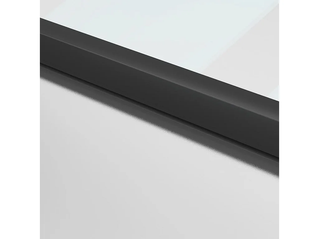 Porte intérieure mince noir 83x201,5 cm verre trempé aluminium