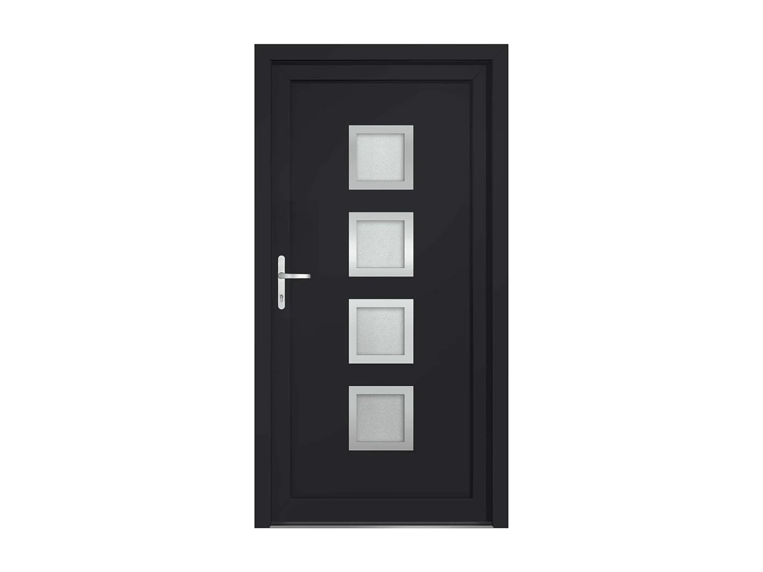 Porte d'entrée anthracite 88x200 cm PVC