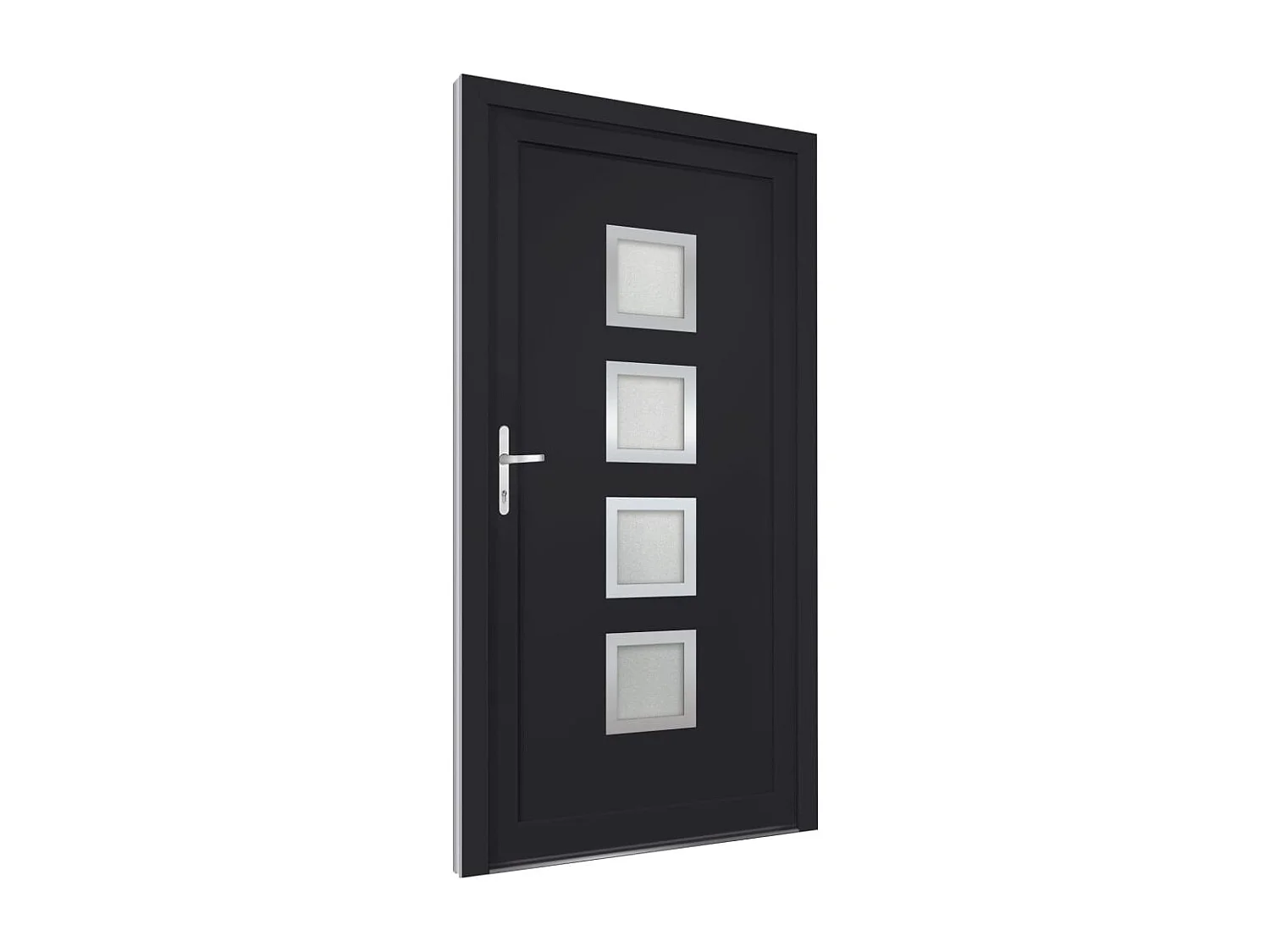 Porte d'entrée anthracite 88x200 cm PVC